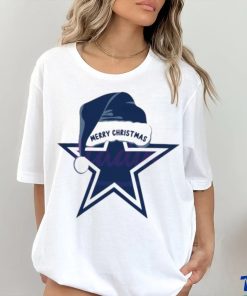 2023 Dallas Cowboys Merry Christmas Santa Hat Logo T shirt