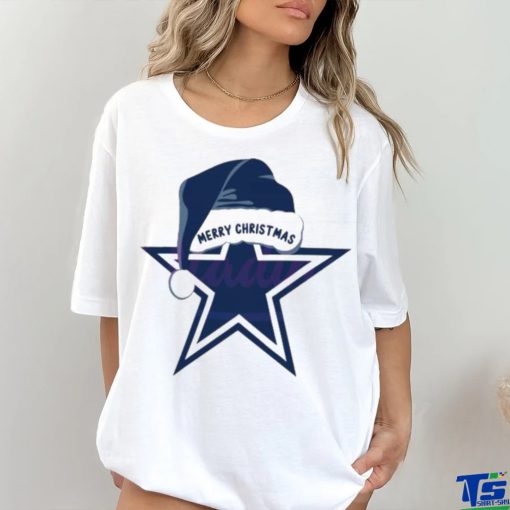 2023 Dallas Cowboys Merry Christmas Santa Hat Logo T shirt