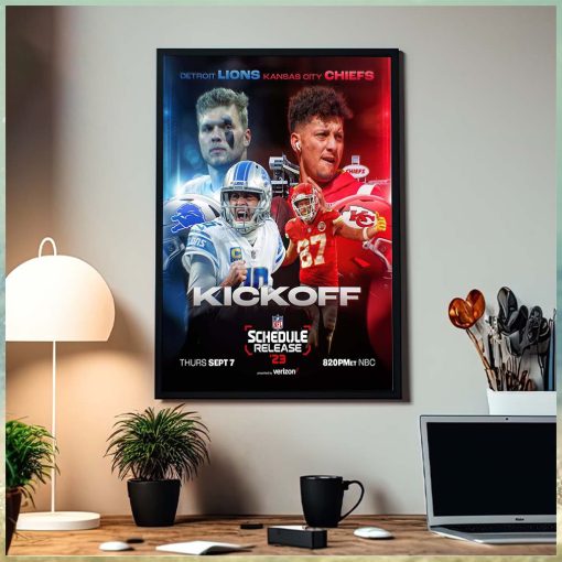 2023 NFL Schedule Kickoff Detroit Lions Vs Kansas City Chiefs Home Decor Poster Canvas