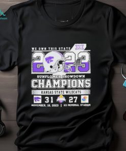 2023 Sunflower Showdown Kansas State Wildcats Champions Score Shirt