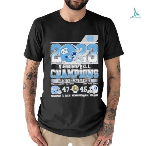 2023 Victory Bell Champions North Carolina Tar Heels 47 – 45 Duke Blue Devils November 11, 2023 Kenan Memorial Stadium shirt