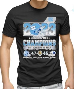 2023 Victory Bell Champions North Carolina Tar Heels 47 – 45 Duke Blue Devils November 11, 2023 Kenan Memorial Stadium shirt