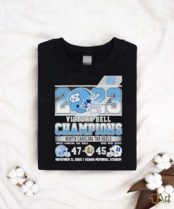 2023 Victory Bell Champions North Carolina Tar Heels 47 – 45 Duke Blue Devils November 11, 2023 Kenan Memorial Stadium shirt