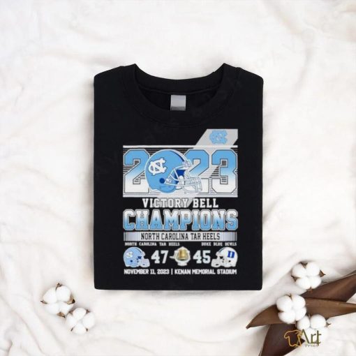 2023 Victory Bell Champions North Carolina Tar Heels 47 – 45 Duke Blue Devils November 11, 2023 Kenan Memorial Stadium shirt