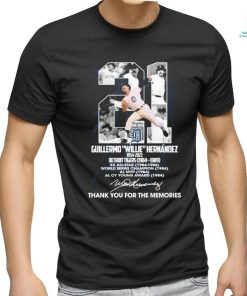 21 Detroit Tigers Willie Hernandez 1954 2023 Thank You For The Memories Signature Shirt