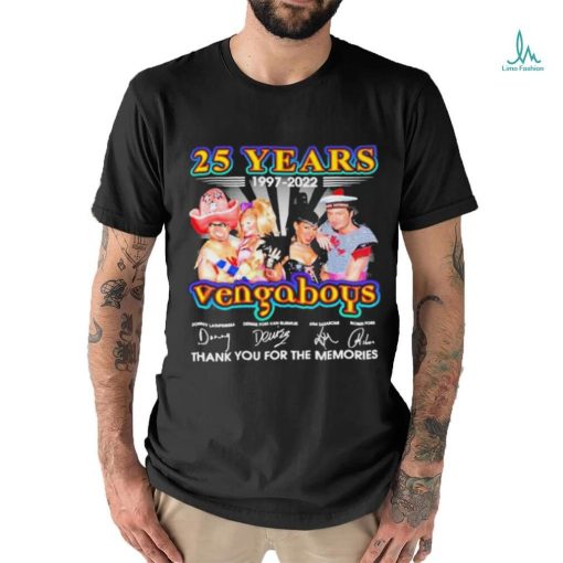 25 Years 1997 2022 Vengaboys Signature Thank You For The Memories t shirt