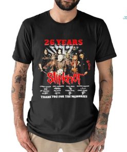 26 years 1995 2021 Slipknot thank you for the memories t shirt