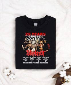 26 years 1995 2021 Slipknot thank you for the memories t shirt