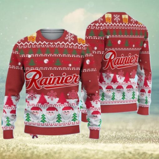 3D Rainier Ugly Sweater Beer Drinking Christmas