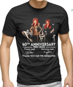 40th anniversary 1983 – 2023 naomI judd and wynonna judd thank you for the memories shirt