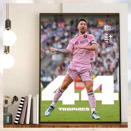 44th Trophy In Career For Trophy King Lionel Messi Home Decor Poster Canvas