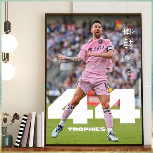 44th Trophy In Career For Trophy King Lionel Messi Home Decor Poster Canvas