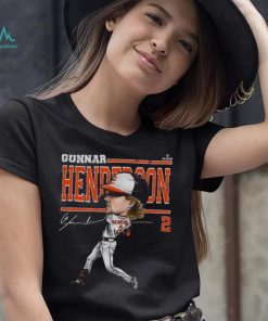 500 Level Youth Baltimore Orioles Black Gunnar Henderson Cartoon T Shirt
