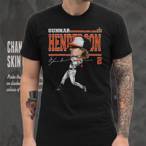 500 Level Youth Baltimore Orioles Black Gunnar Henderson Cartoon T Shirt