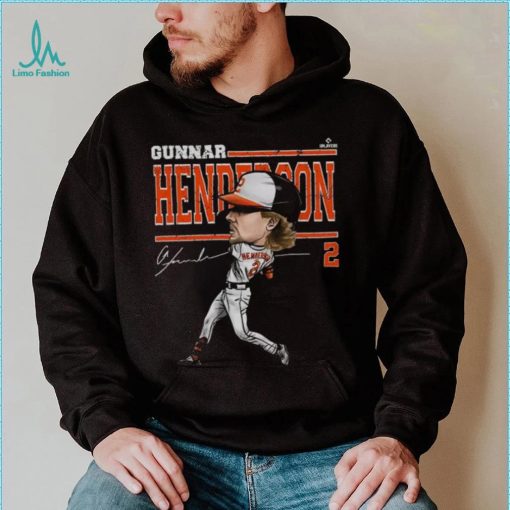 500 Level Youth Baltimore Orioles Black Gunnar Henderson Cartoon T Shirt