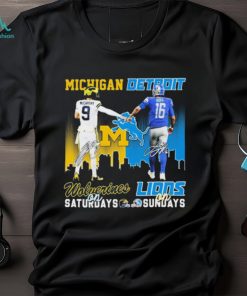 9 Mccarthy Michigan Wolverines On Saturdays 16 Goff Detroit Lions On Saturdays Shirt