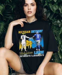 9 Mccarthy Michigan Wolverines On Saturdays 16 Goff Detroit Lions On Saturdays Shirt