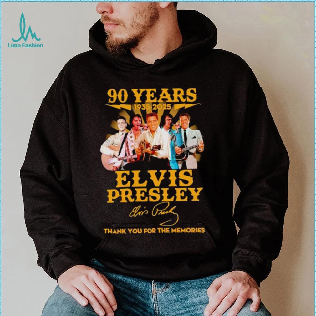 90 years 1935 2025 Elvis Presley thank you for the memories shirt 90 years 1935 2025 Elvis Presley thank you for the memories shirt