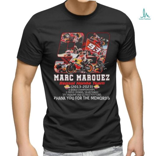 93 Marc Marquez Repsol Honda Team 2013 2023 Thank You For The Memories Signature Shirt