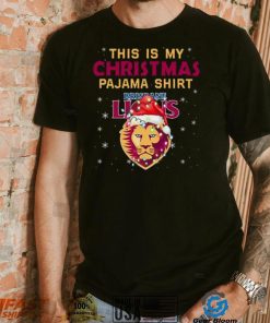 AFL This is christmas Pajamas T shirt Brisbane Lions T shirt