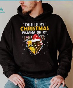 AFL This is christmas Pajamas T shirt Hawthorn Hawks T shirt