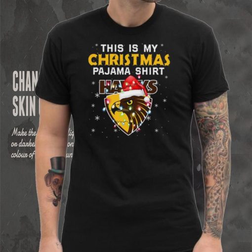 AFL This is christmas Pajamas T shirt Hawthorn Hawks T shirt