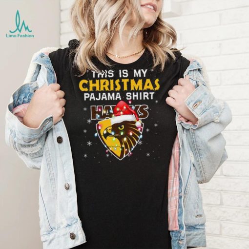AFL This is christmas Pajamas T shirt Hawthorn Hawks T shirt