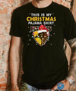 AFL This is christmas Pajamas T shirt Hawthorn Hawks T shirt