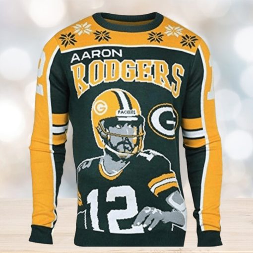 Aaron Rodgers 12 Green Bay Packers Ugly Christmas Sweaters