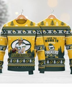 Aaron Rodgers Green Bay Packers Packers For Life NFL Christmas Ugly Sweater