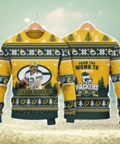 Aaron Rodgers Green Bay Packers Packers For Life NFL Christmas Ugly Sweater