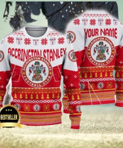 Accrington Stanley Ugly Christmas Sweater Logo Custom Name Gift Fans