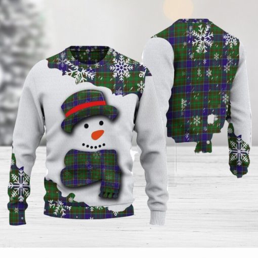 Adam Snowman Tartan Christmas Ugly Sweater For Men And Women