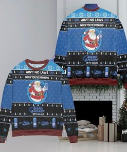 Aint No Laws When Youre Drinking Bud Light With Claus Ugly Christmas Sweaters Style Gift