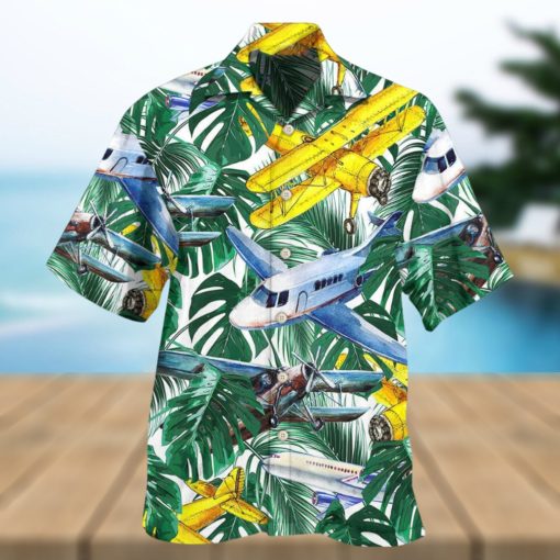 Airplane Tropical Leaf Wish Right Now Hawaiian Shirt