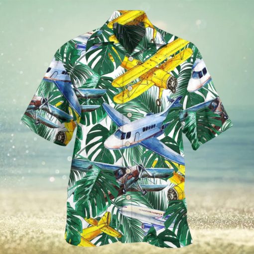 Airplane Tropical Leaf Wish Right Now Hawaiian Shirt