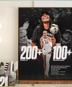 Aja Wilson Is The Only Player In WNBA History With 200+ Points And 100+ Rebounds In The Post Season Home Decor Poster Canvas