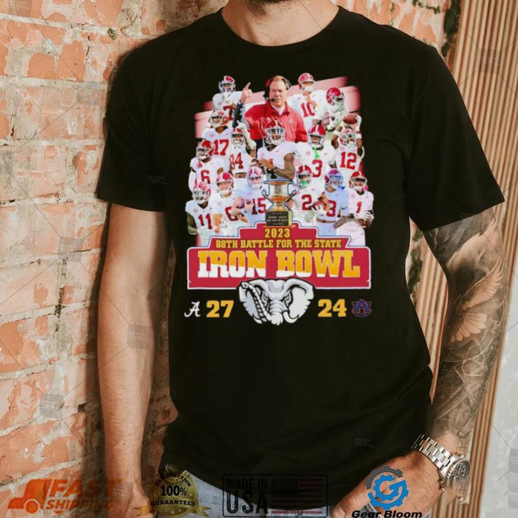 Alabama Crimson Tide 2023 88th Battle for the State Iron Bowl Alabama 27 24 Auburn shirt Alabama Crimson Tide 2023 88th Battle for the State Iron Bowl Alabama 27 24 Auburn shirt