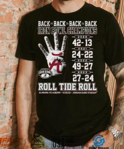 Alabama Crimson Tide Back To Back To Back To Back Iron Bowl Champions Shirt