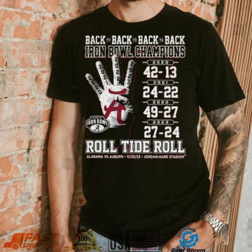 Alabama Crimson Tide Back To Back To Back To Back Iron Bowl Champions Shirt