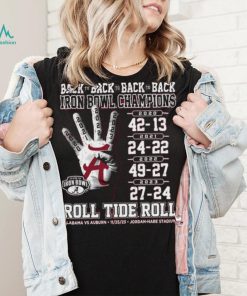 Alabama Crimson Tide Back To Back To Back To Back Iron Bowl Champions Shirt