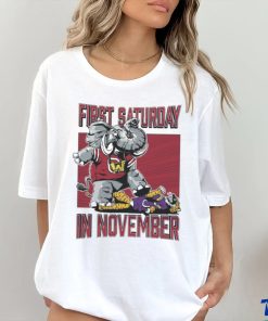 Alabama Crimson Tide First Saturday Elephant In November Shirt, hoodie, sweater, long sleeve and tank top Alabama Crimson Tide First Saturday Elephant In November Shirt