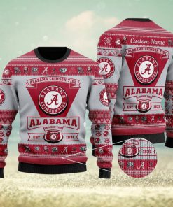 Alabama Crimson Tide Football Team Logo Personalized Ugly Christmas Sweater Perfect Holiday Gift