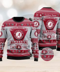 Alabama Crimson Tide Football Team Logo Personalized Ugly Christmas Sweater Perfect Holiday Gift