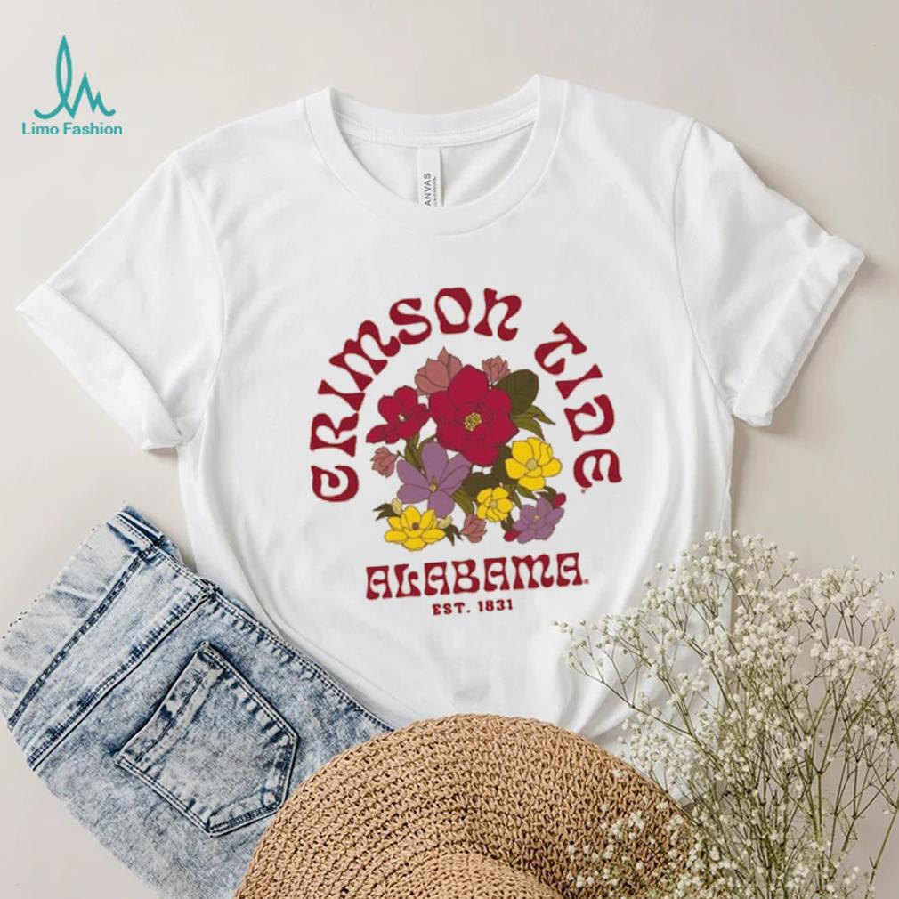 Alabama Crimson Tide League Collegiate Wear Two Hit Flower Tumble T Shirt Alabama Crimson Tide League Collegiate Wear Two Hit Flower Tumble T Shirt