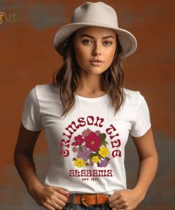 Alabama Crimson Tide League Collegiate Wear Two Hit Flower Tumble T Shirt