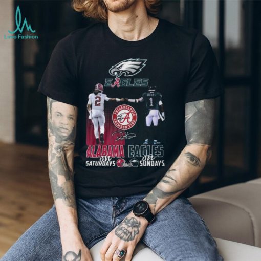 Alabama Crimson Tide On Saturdays Philadelphia Eagles On Sundays T Shirts