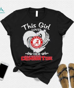 Alabama Crimson Tide this girl loves her Crimson Tide heart sport circle logo shirt