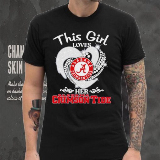 Alabama Crimson Tide this girl loves her Crimson Tide heart sport circle logo shirt