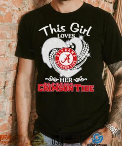 Alabama Crimson Tide this girl loves her Crimson Tide heart sport circle logo shirt